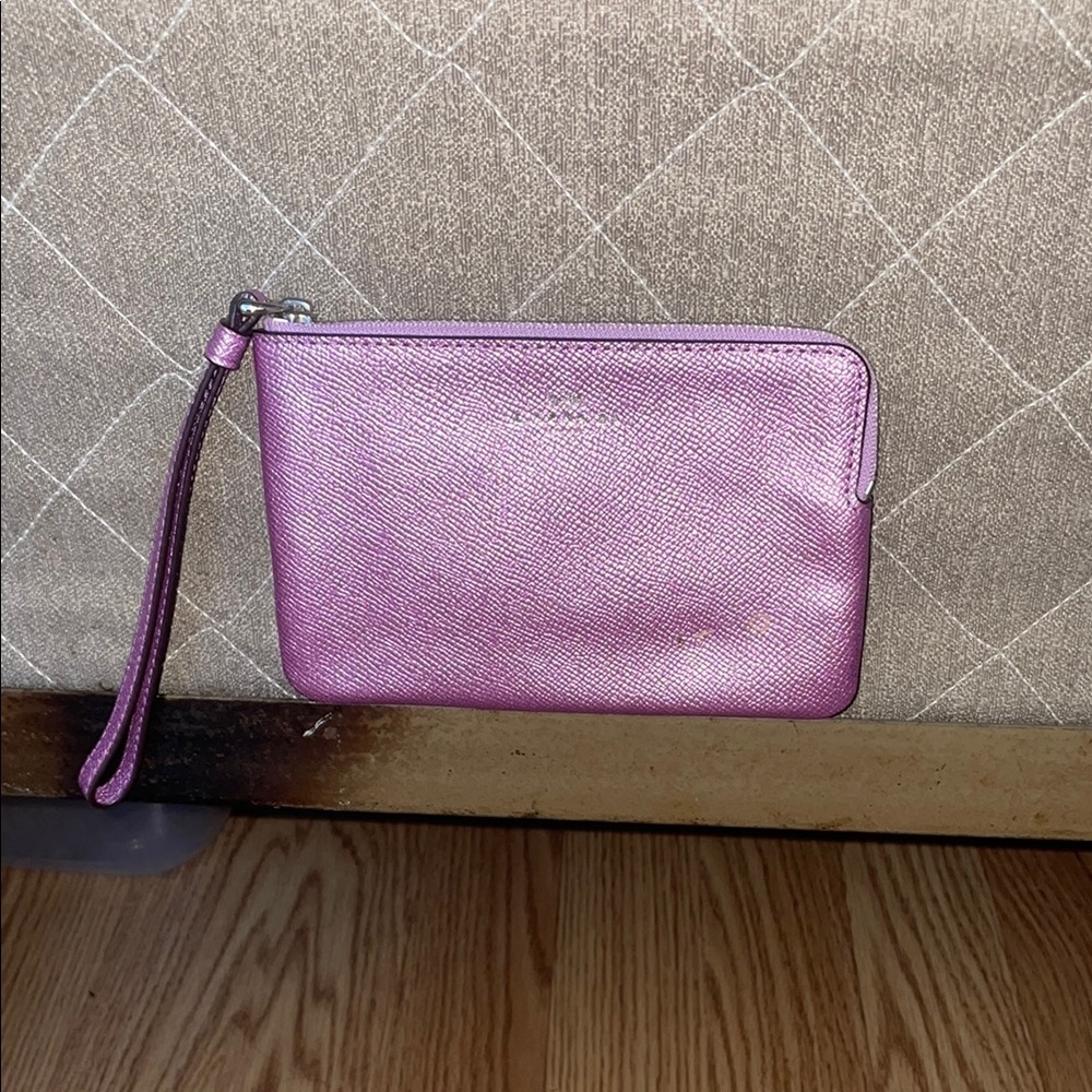 Coach Purple Wristlet Clutch Bag